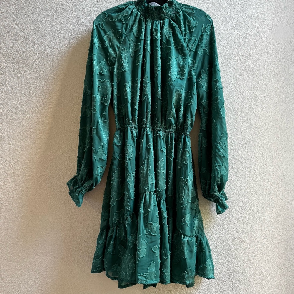 Elegant Green Floral Dress